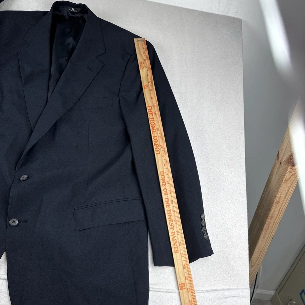 VTG Polo University Ralph Lauren Mens Blazer fits 44L Dark Gray/black Wool